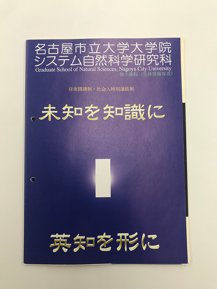 設立時のシステム自然科学研究科パンフレット