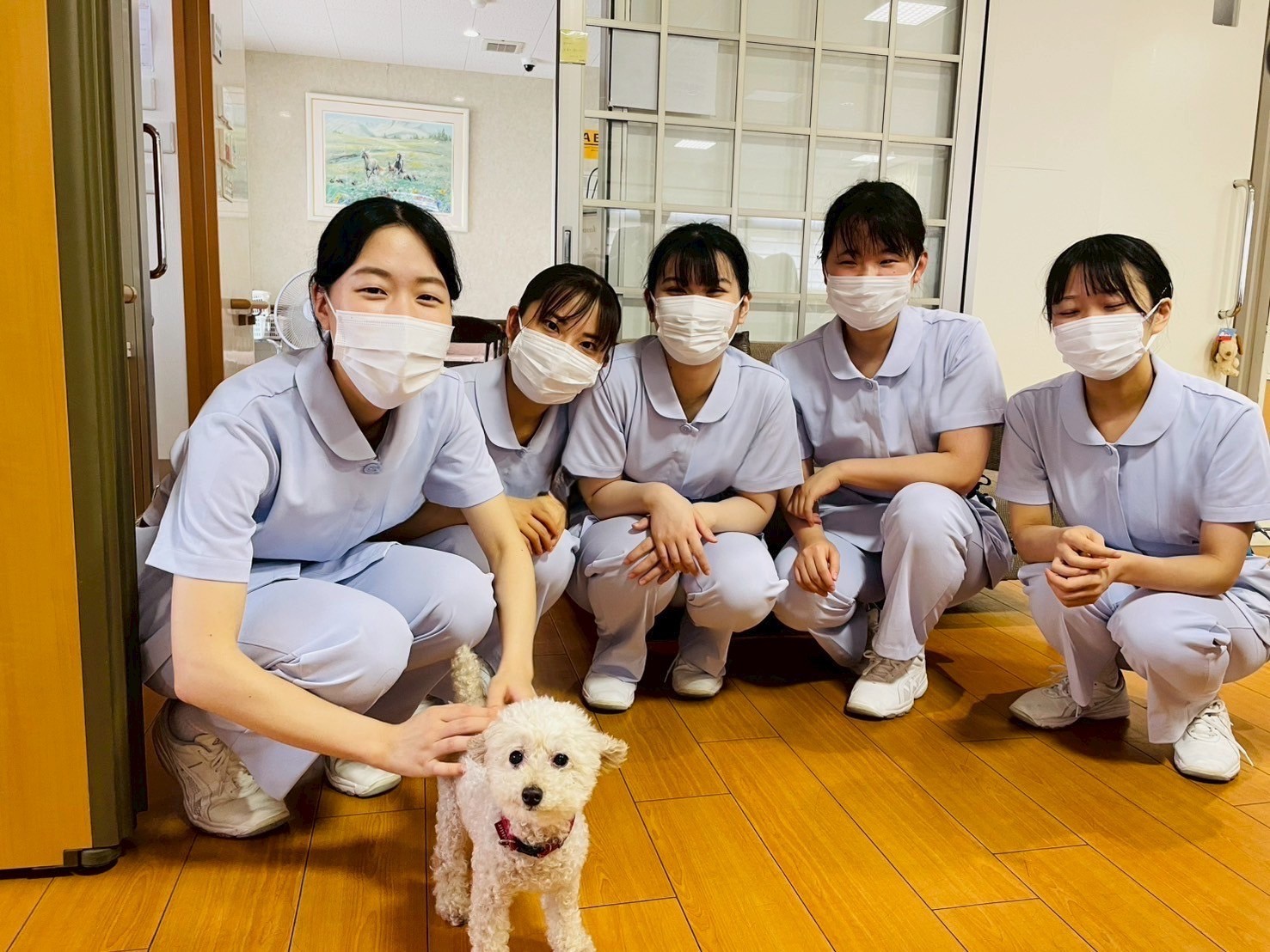 わんちゃんといっしょに実習