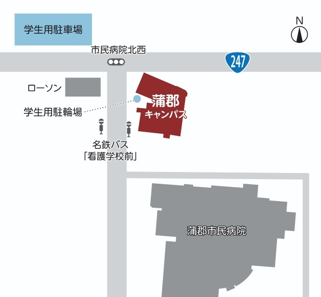 蒲郡キャンパスの地図